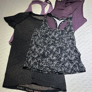 lululemon athletica Purple and Black Tops